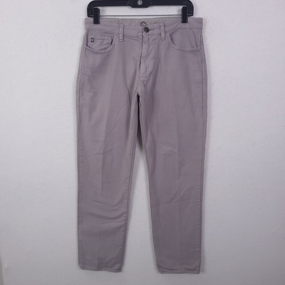Linksoul 5-Pocket Golf Pants Mens 32x28 Mauve Grey Bamboo Blend Stretch Trousers